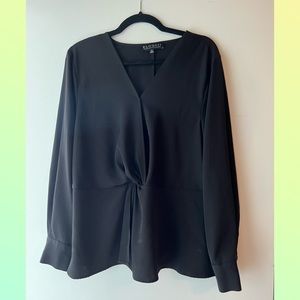 ELOQUII Silky Black Wrap Style Top